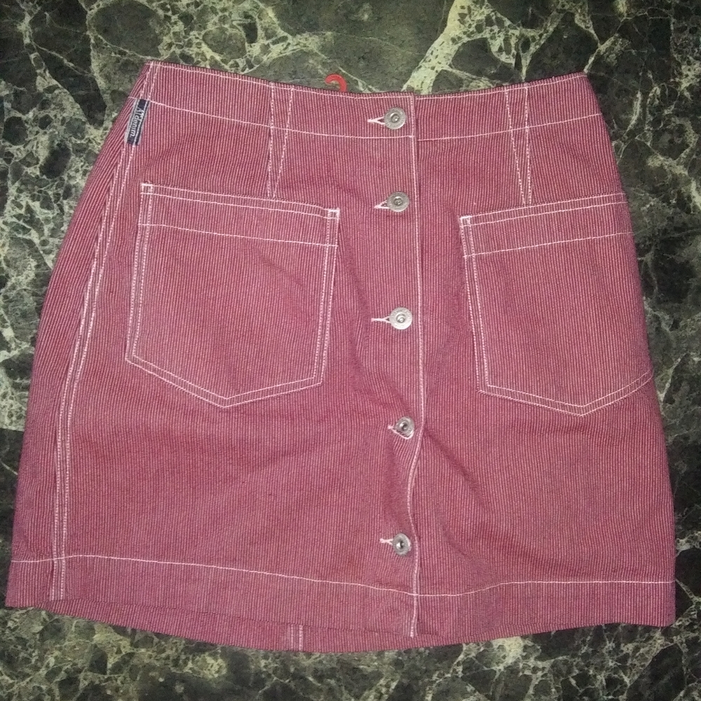 AT denim railroad mini skirt